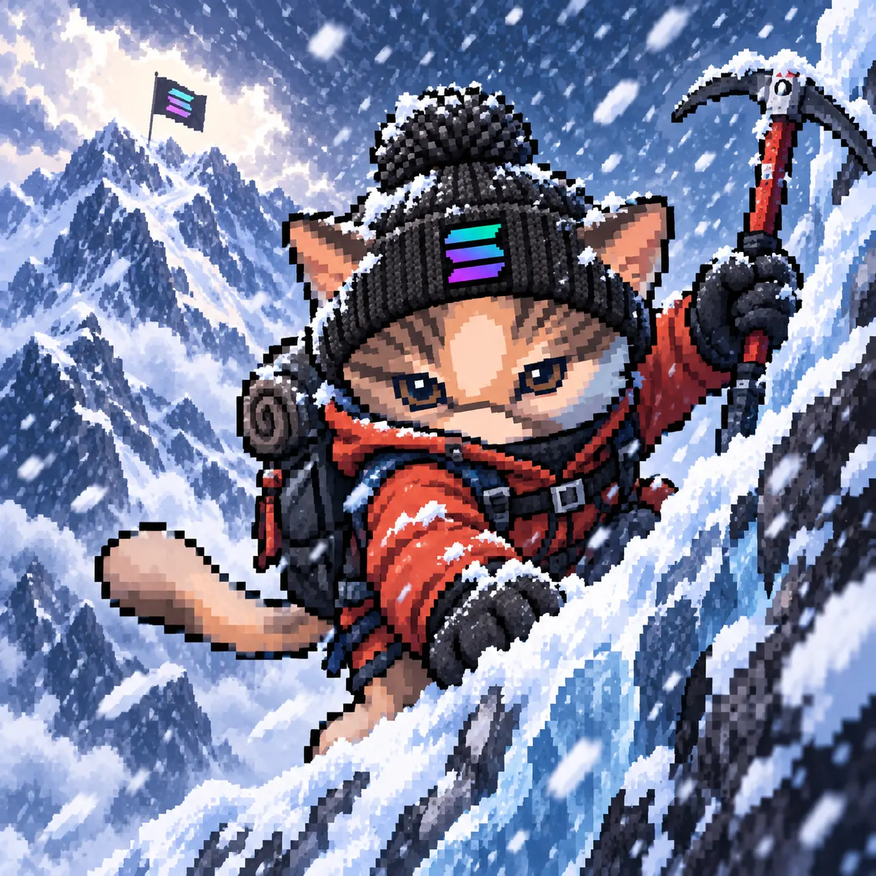 SOLCAT climbing a snowy mountain